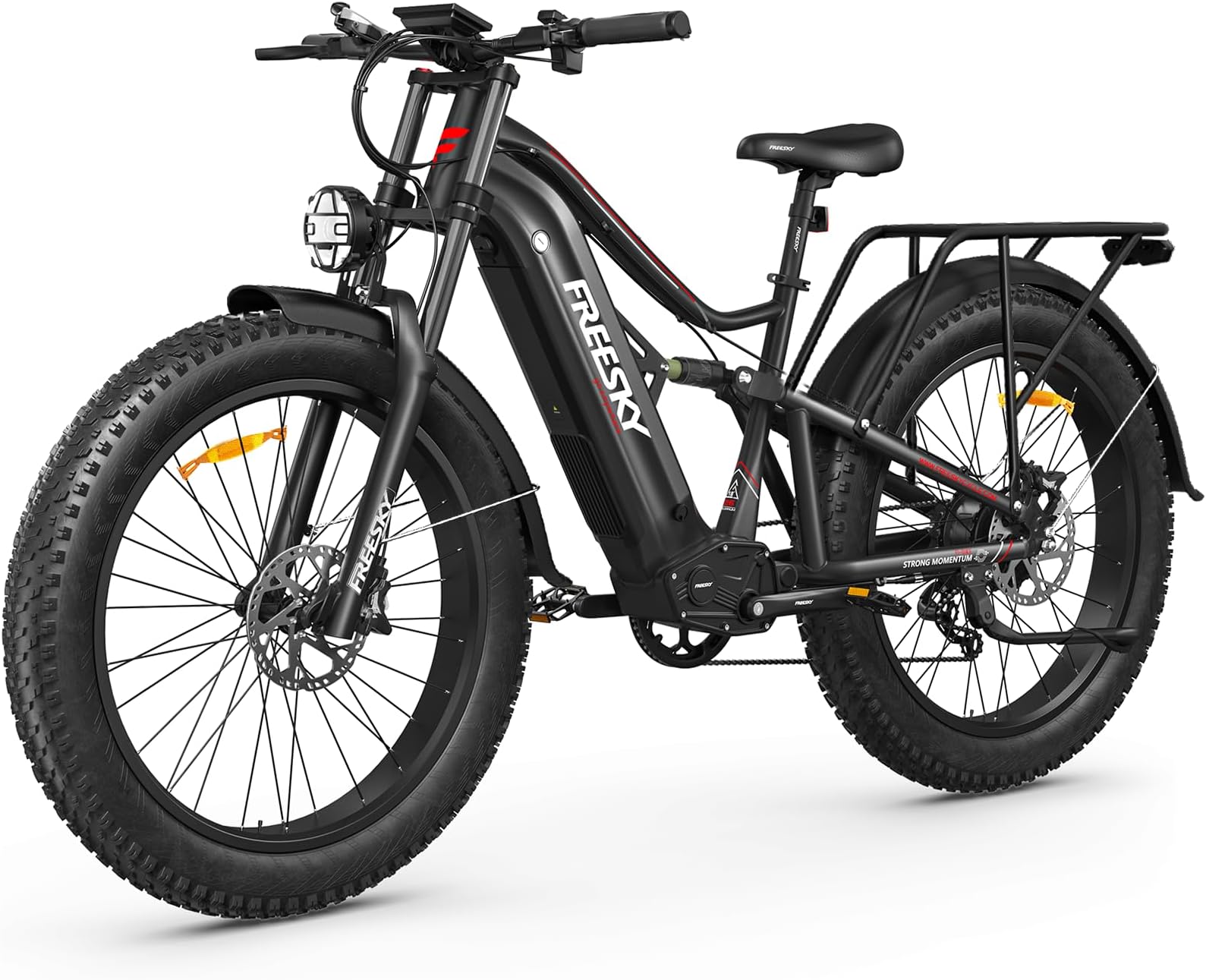 FREESKY 3500W BAFANG Motor Electric Bike for Adults, 48V 30Ah Samsung Cells Battery Ebike 120 Miles, 38+MPH, 26" Fat Tire Dirt All-Terrain Mountain E Bike, Full Suspension, UL 2849 Certified by TÜV