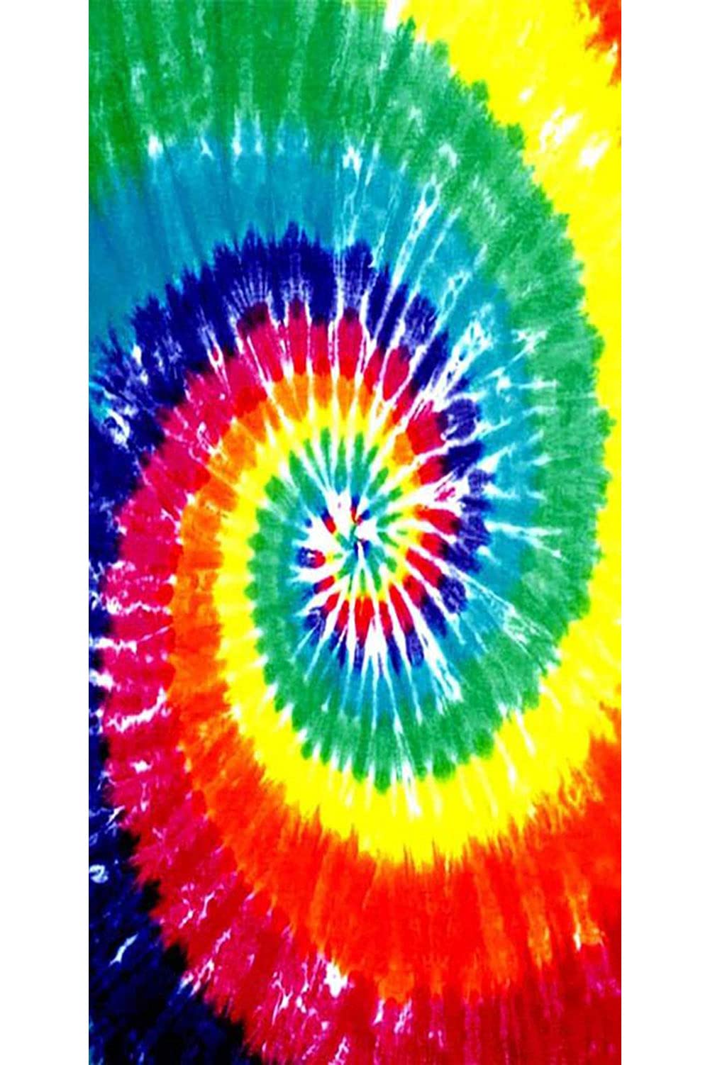 Island Gear Tie Dye 30x60 Cotton Velour Beach Towel, Rainbow Tie Dye, Size one Size