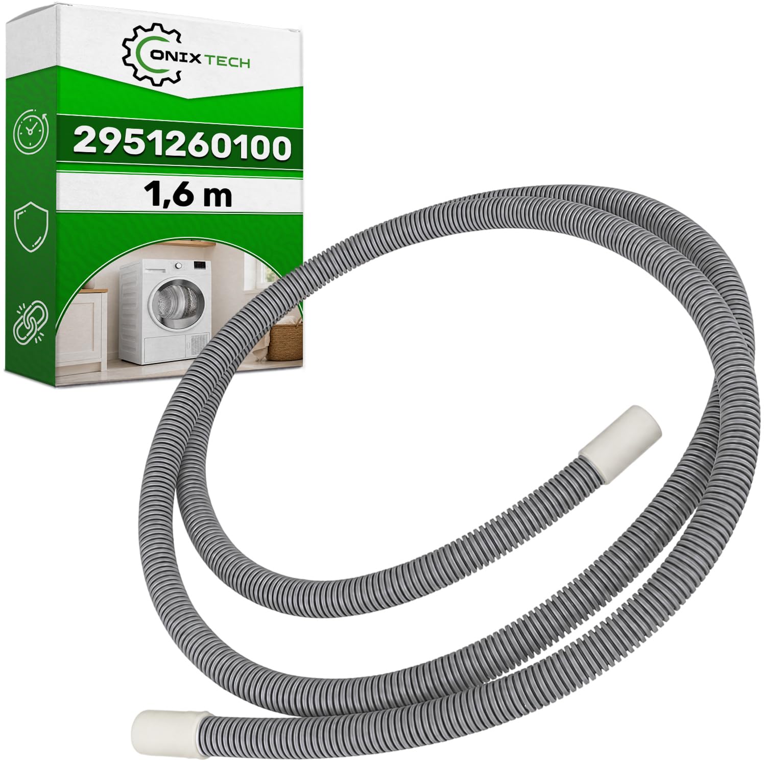 Tubo Desagüe Secadora de Ropa Condensacion y Bomba de Calor Universal 1,6 m con Código Original 2951260100 para Beko - Garantía de 5 Años - ONIX TECH