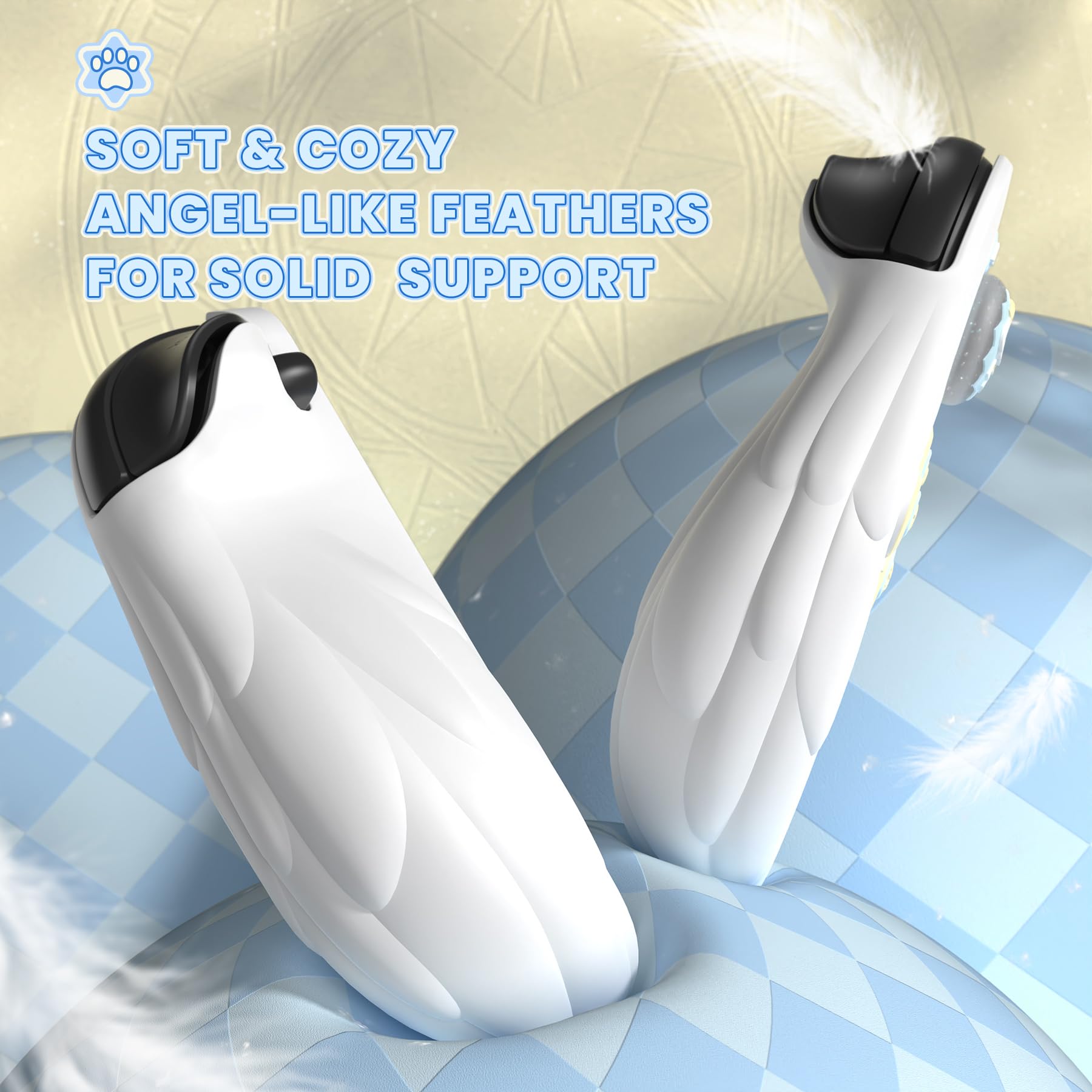 PlayVital Cover Silicone per Joycon 2, Custodia Protettiva Dockable Rigida per Nintendo Switch 2 Console&Supporto Regolabile Extra&Copri Analogici Carini, Anime Ali Magiche-Bianco