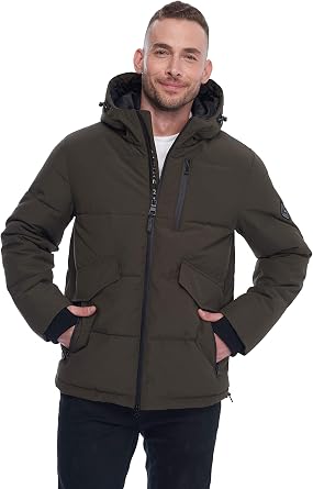 Banff Mens Vegan Down Mid-Weight Quilted Puffer Jacket
