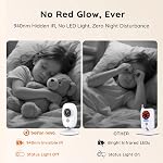 5" Moniteur de bébé Pas de Wi-Fi, Vision nocturne sans glow, Caméra bébé avec 1080P IPS Écran, Audio à deux voies, Surveillance de la température, 3X Zoom, Lullabies, Détection sonore, Cryptage sécurisé, 2026