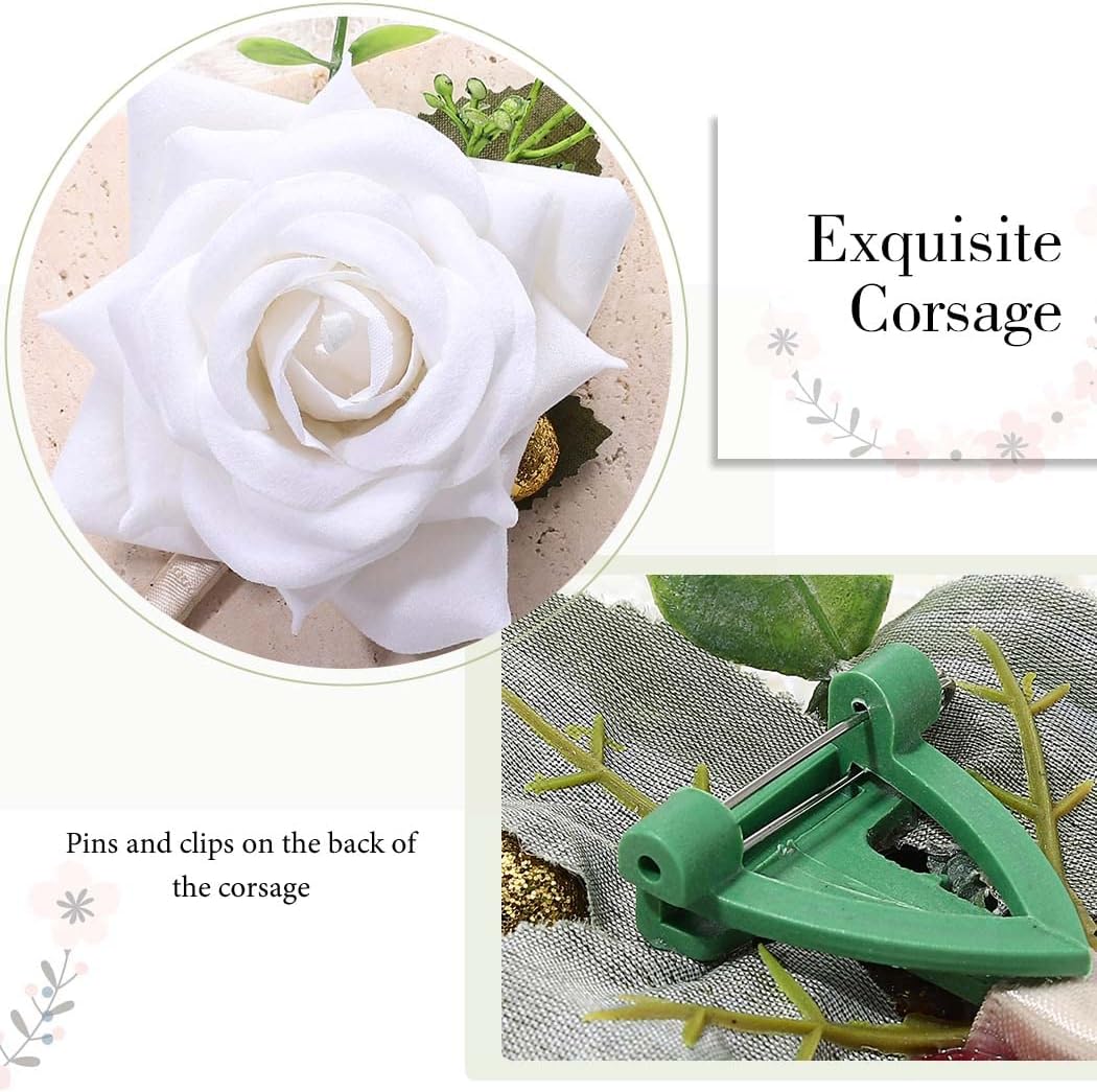 Wedding Boutonniere Groom Flower Buttonholes Groomsmans Prom Party Suit Decoration Anniversary Accessories for Man image 5