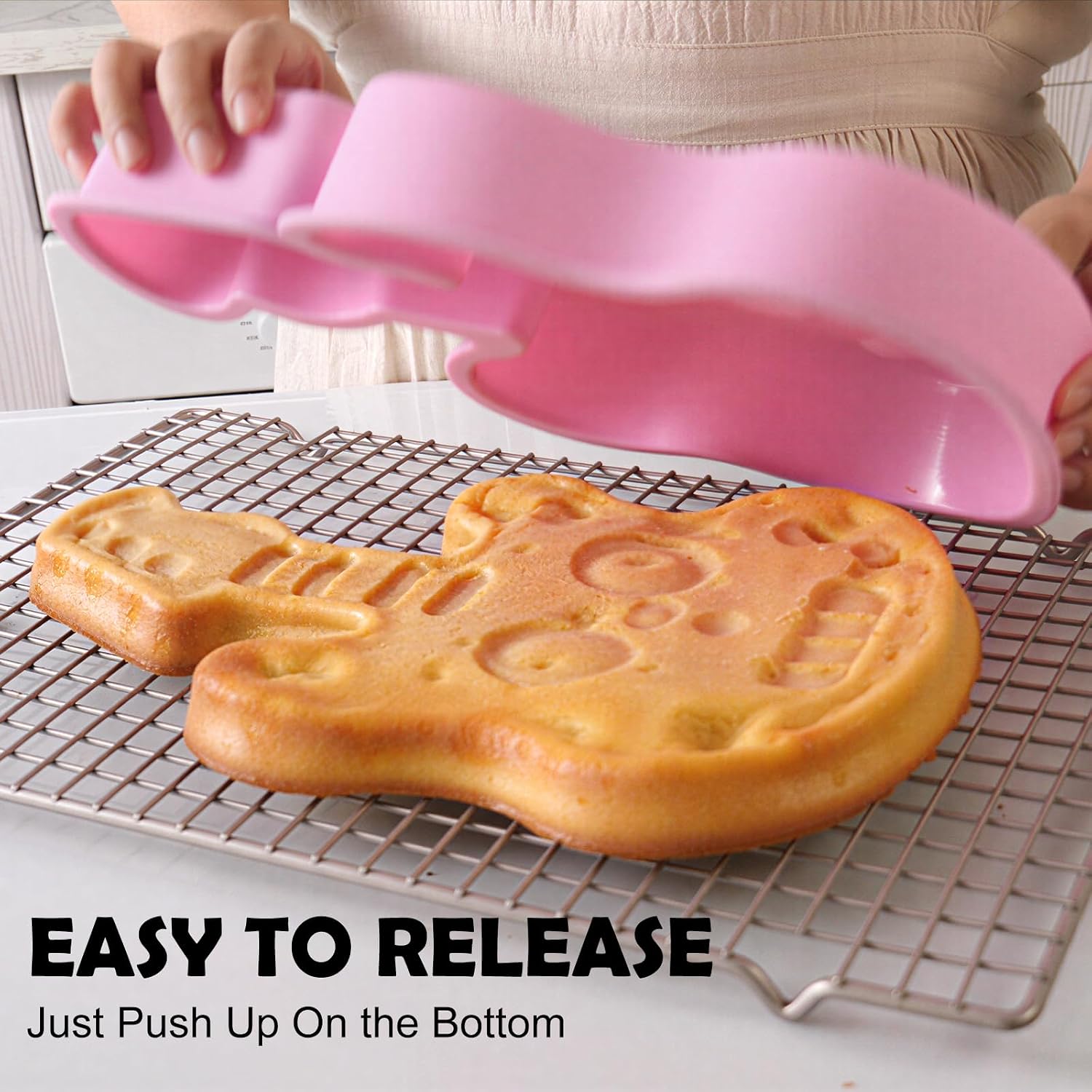 Guitar Shaped Cake Pan – 1 PCS Food-Grade Silicone Mould for Birthday Cakes & Desserts (12.99 x 8.15 x 1.89 inches) image 4