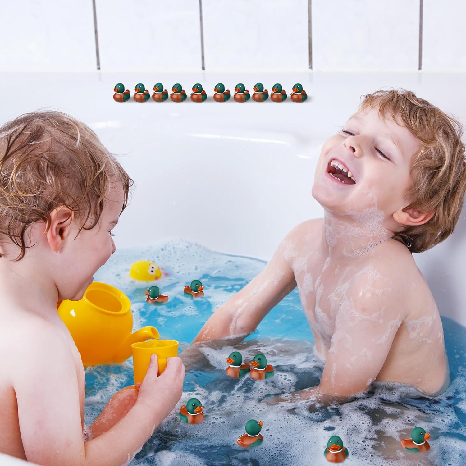 Rubber Duck 2 Inch Duck Bath Floating Rubber Duckies Adorable Party Supplies for Ducky Hunting Birthday Party Gift Nature Birds Lovers Hunting Decoration(48 Pcs,Mallard)