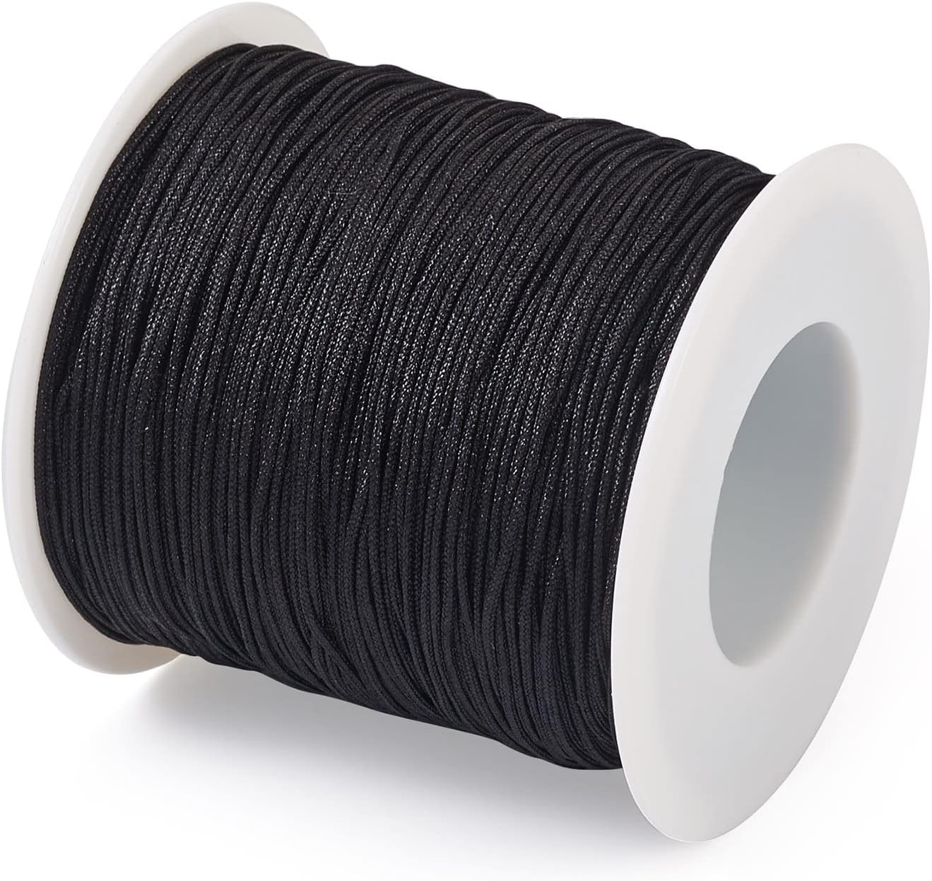 Cheriswelry 100M 0.8mm Nylon Beading Cord Black Chinese Knotting Rattail Macrame Thread String Roll for Jewelry Making Kumihimo Wrapping Supplies DIY Crafts