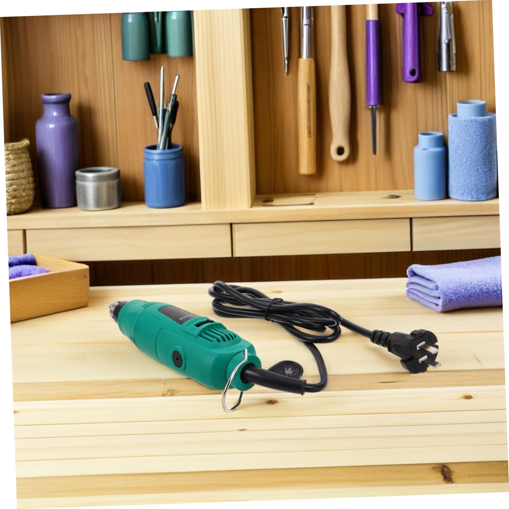 DOITOOL Taladro Eléctrico Compacto con Cable Brocas de y Cabeza de Lijado Taladro Portátil para Taladrar Azulejos y Electrónica Proyectos Domésticos y Bricolaje