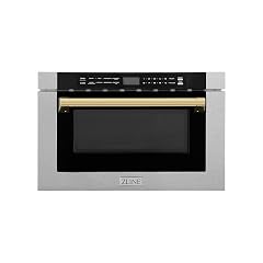 ZLINE Autograph Edition 24 1 2 cu ft Built-in Microwave Drawer with a Traditional Handle in Fingerprint Resistant