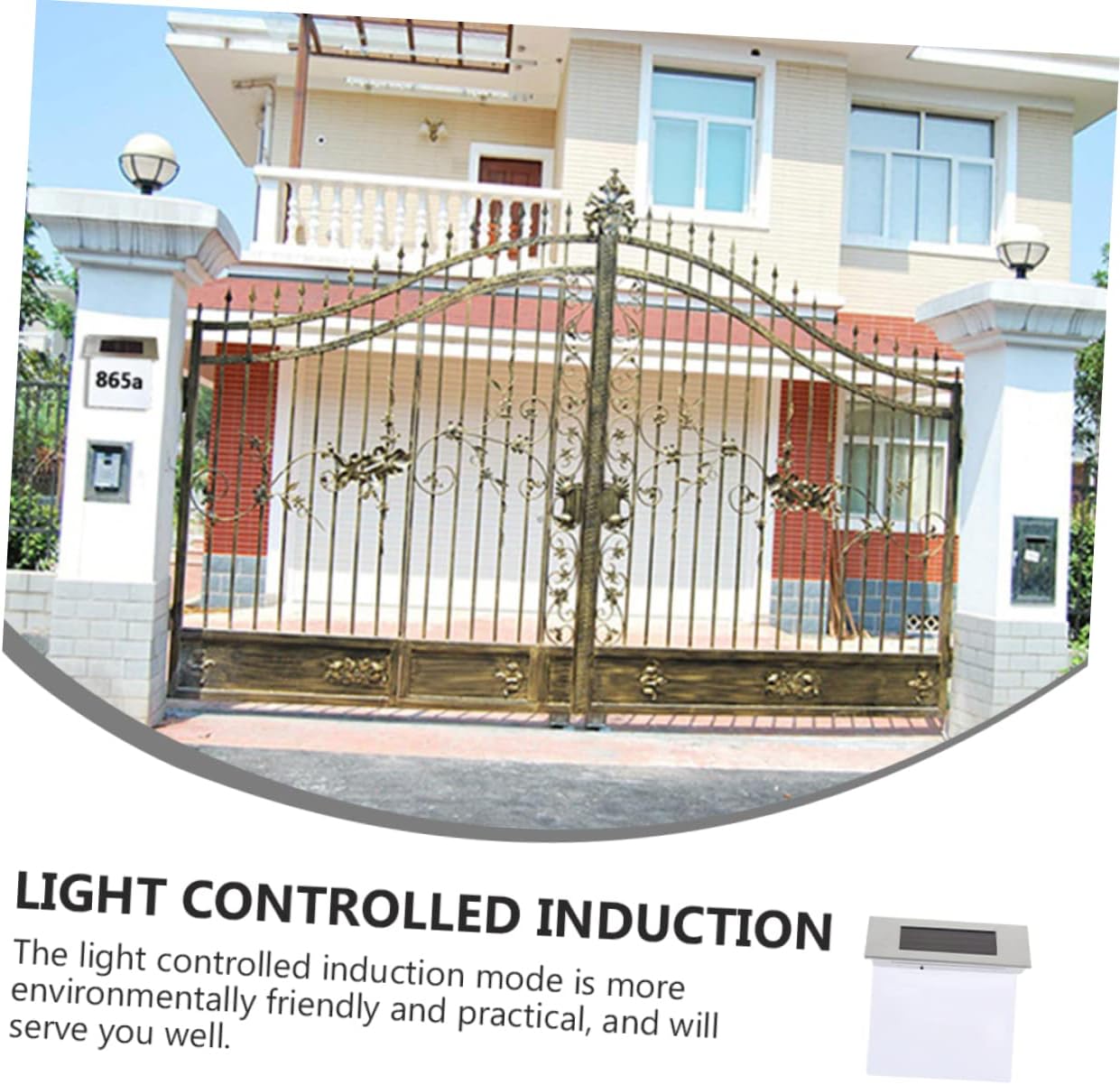 2pcs Solar House Number Light Solar Wall Lamp Stainless Steel Abs Led Weatherproof Easy Install