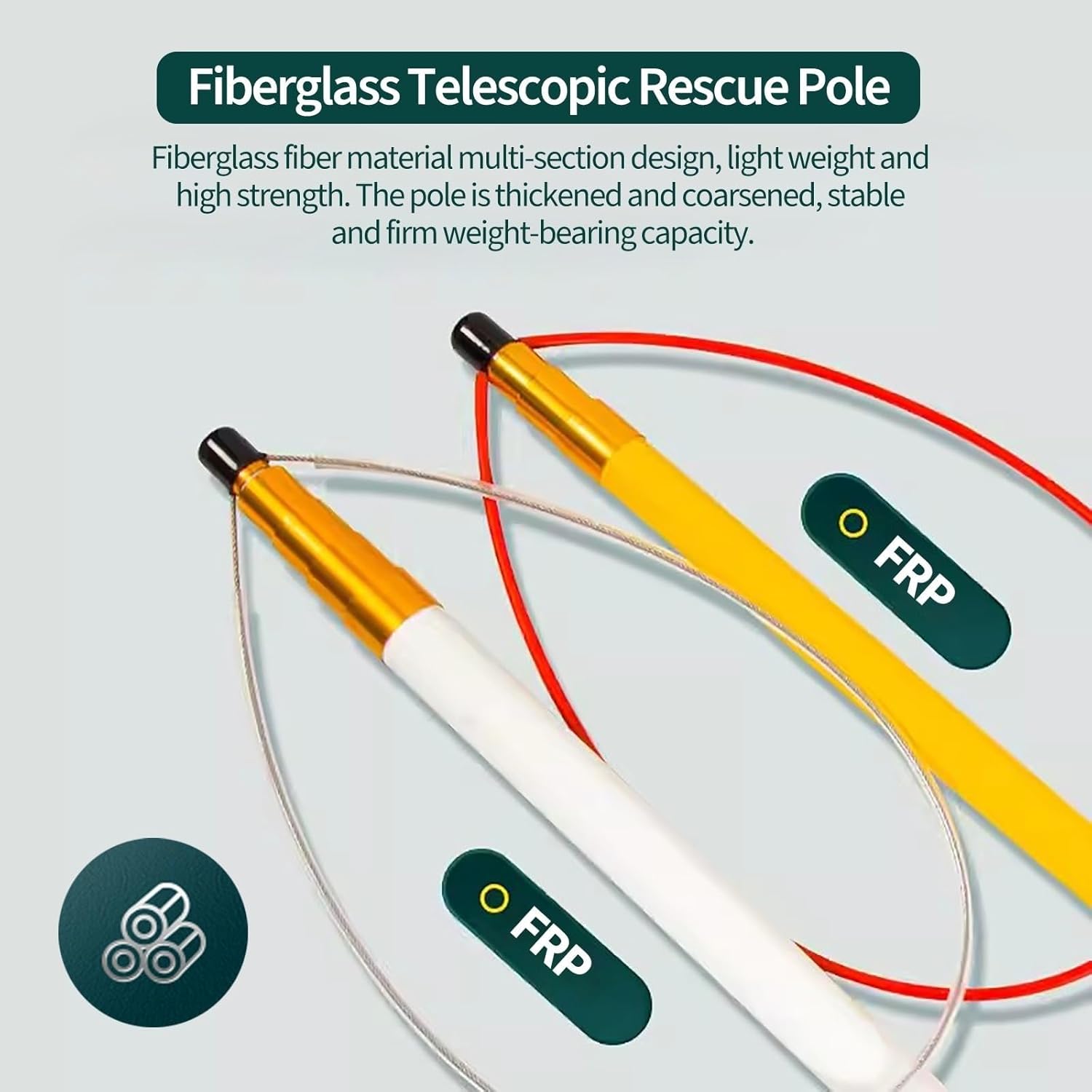 4.5m 5.5m 6.5m Telescopic Pool Safety Ring Hook, Portable Fiberglass Rescue Pole, Essential Water Rescue Equipment for Home Pool, Cabin, and Pontoon Boat