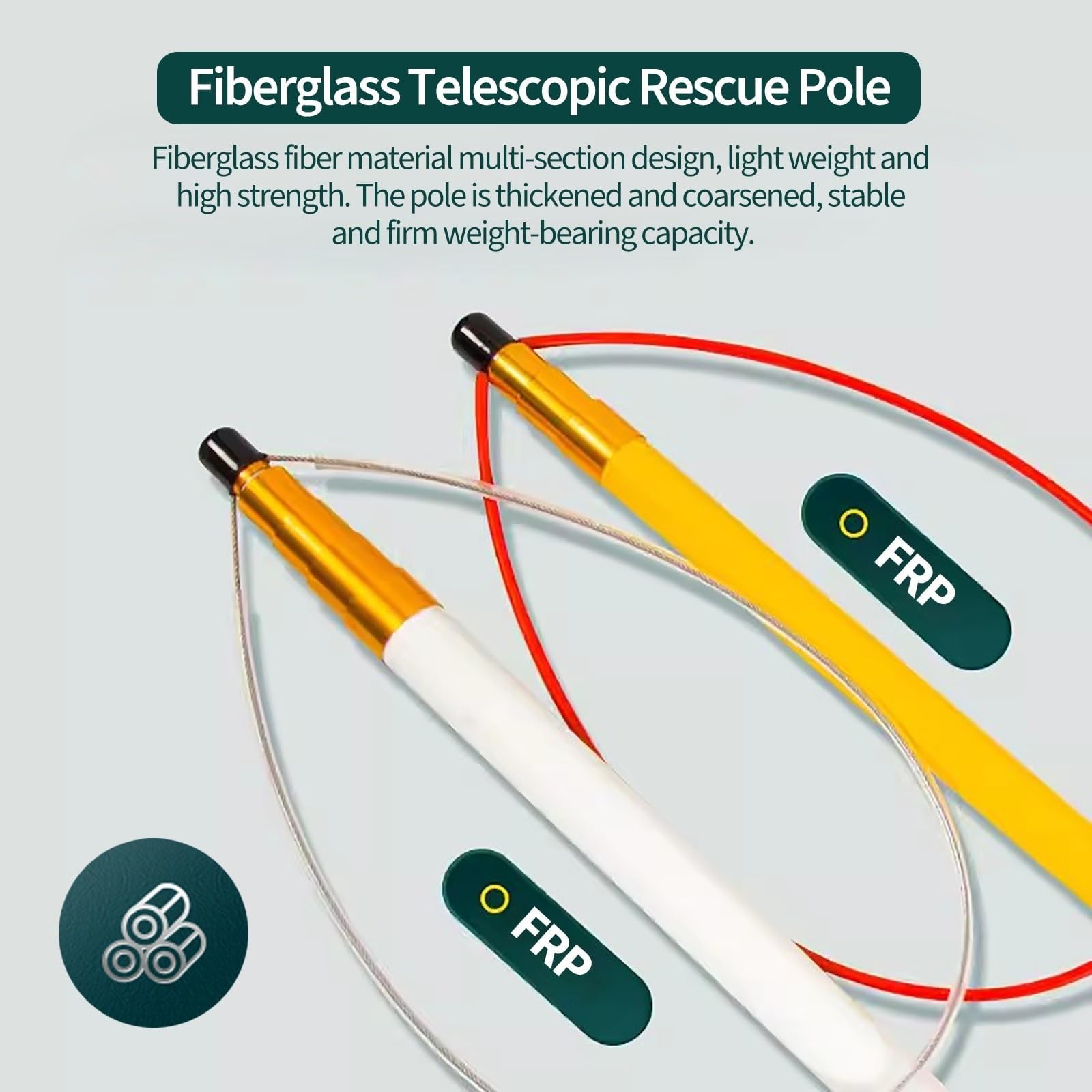 Pértiga telescópica para Piscinas con Gancho de Seguridad para Rescate de Emergencia y Mantenimiento de Piscinas.