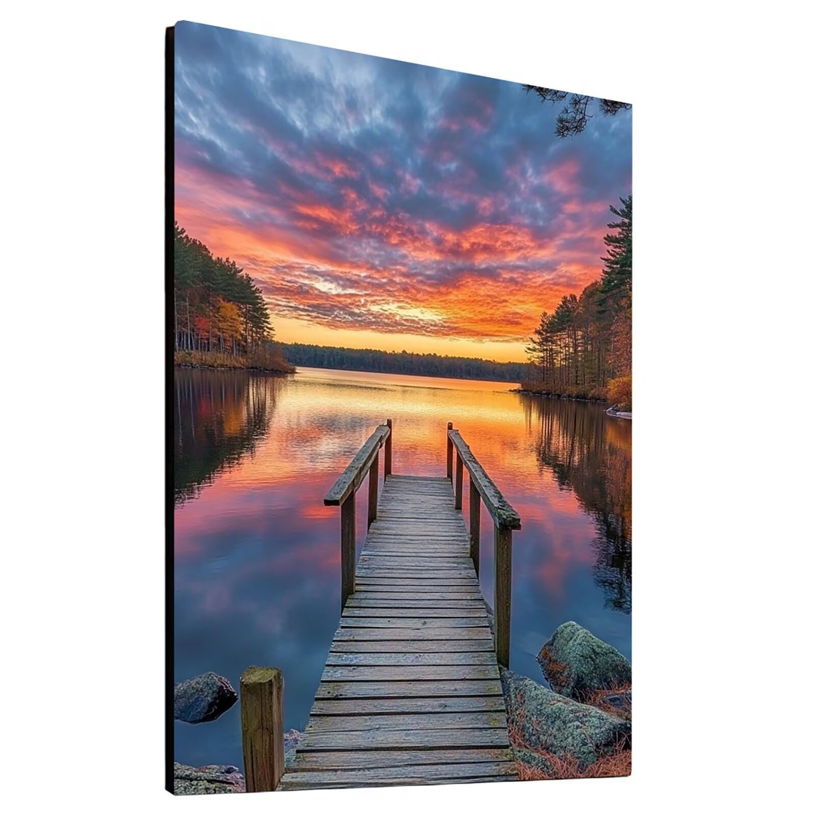 5D DIY diamentowe malowanie drewniany most 80 x 110 cm pełne wiertło diamentowe malowanie dorośli dzieci haft ścieg krzyżykowy malowanie według numeru zestaw drzewo diamentowe zestawy artystyczne, do