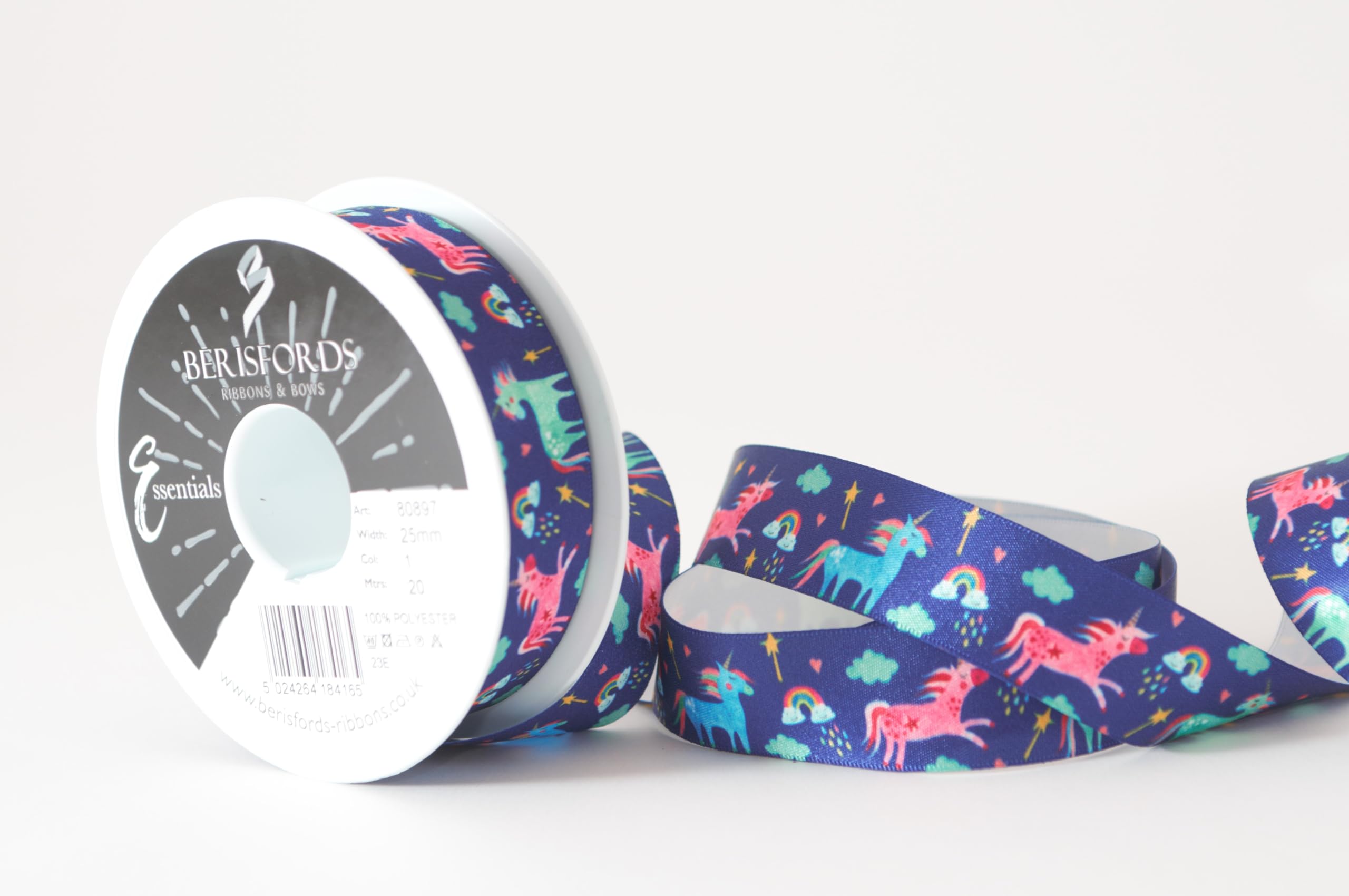 Berisfords Unicorn Magic Printed Satin Ribbon 25mm