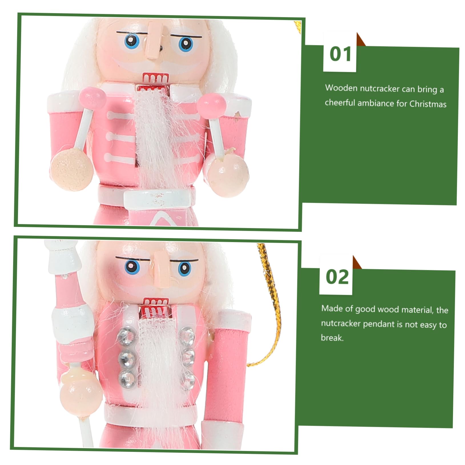 4pcs Nutcracker Decorations Christmas Nutcracker Adornments for Tabletop Shelf Decor Cheerful Xmas Holiday Accents Present for Friends