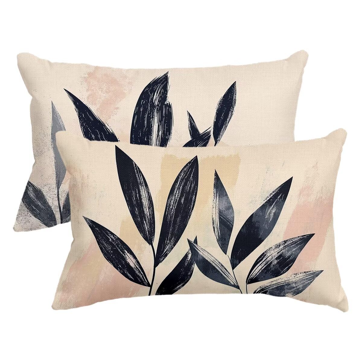 Housse de coussin canape beige 60x80 en lin aspect qualitatif