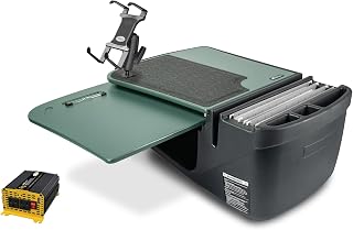 AutoExec GripMaster Car Desk for Your Vehicle Workstation and Mobile Office, Lake Breeze, with 400 watt Power Inverter and Tablet Mount