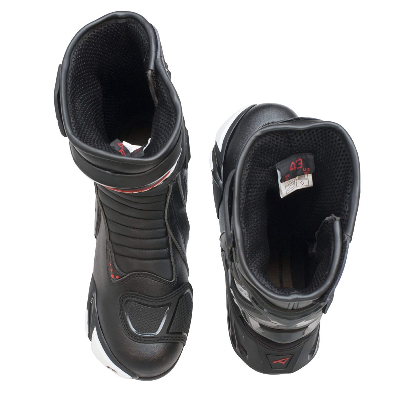 A-Pro Stivali Moto Sport Racing Pista Strada Tecnico Microfibra Colori (41 EU, Nero)