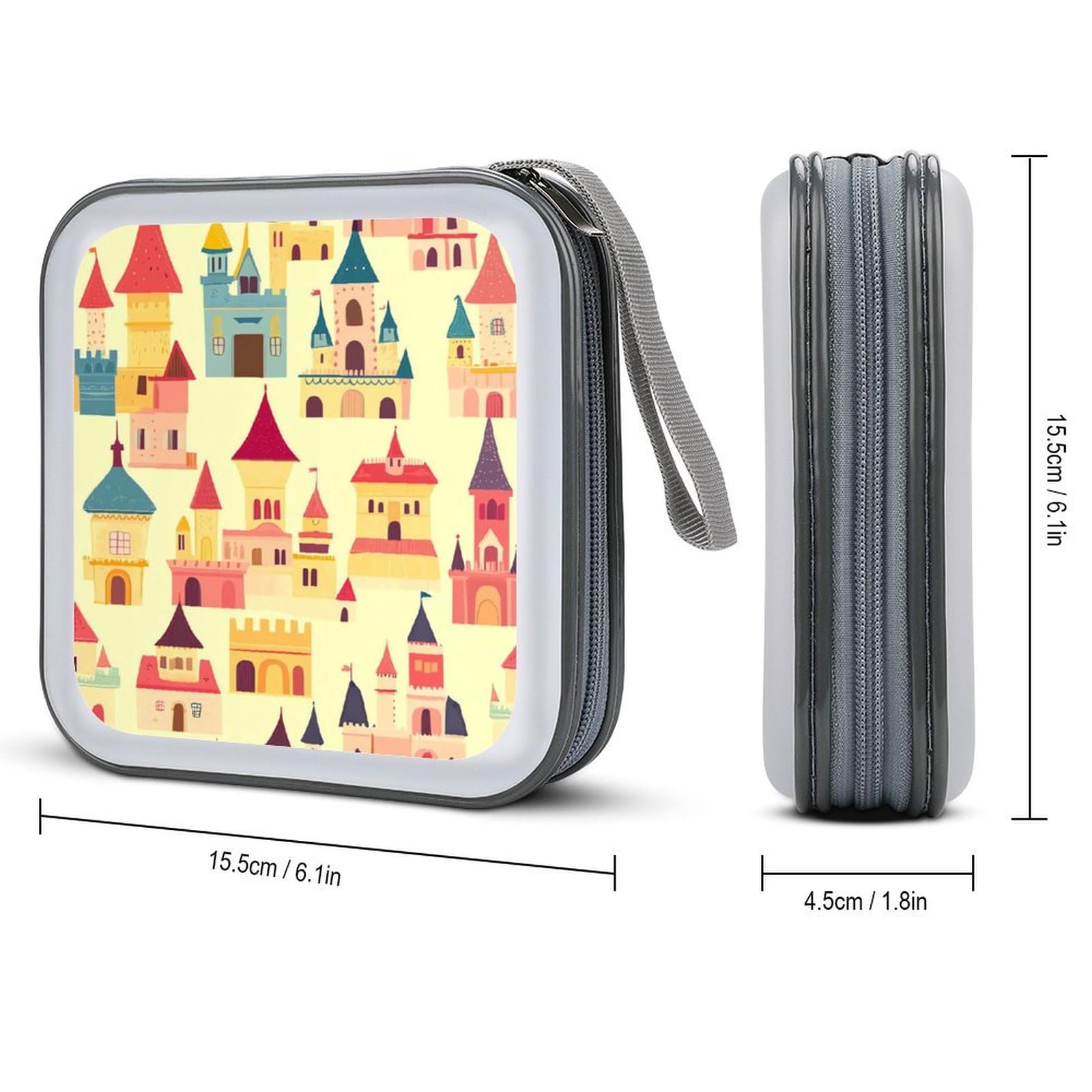 Magic Kingdom Castles CD Case Plastic DVD Case Holder Wallet Disc Storage Organizer for Car Travel