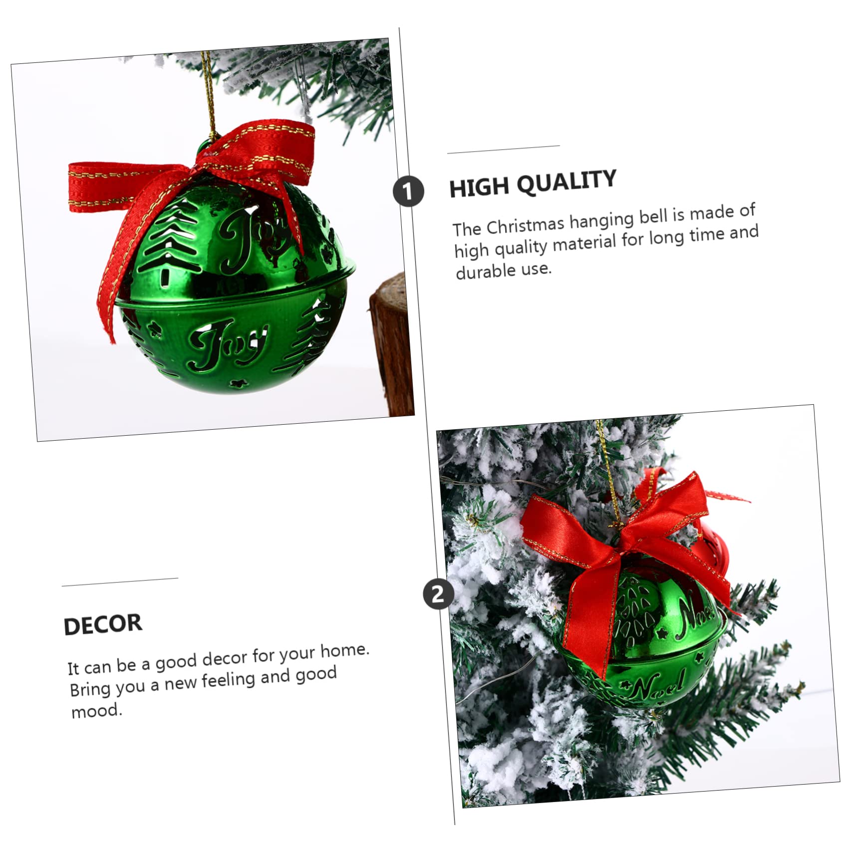 Ipetboom 12pezzi Pendenti Decorativi Forma di Campana di Natale Ornamenti da Appendere per Albero di Natale Decorazioni Natalizie Resistenti
