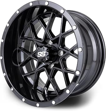 MODZ Vortex Glossy Black 14" Golf Cart Wheel