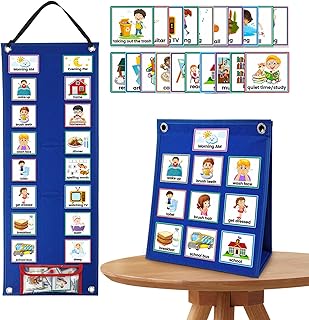 Visual Timetable,Kids Now and Next Board,Routine Chart for Children,Daily Routine Chart for Children,Kids Routine Chart,Autism,Preschool,ADHD,ASD -71 Picture Cards to Communication