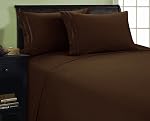 Elegant Comfort 1800 Nombre de fils 3 ligne Egyptian Qualité Luxueuse Silky souple ride & Résistant au faux 4 Ensemble de feuilles pc, poche profonde jusqu'à 16", Reine, Bourgogne