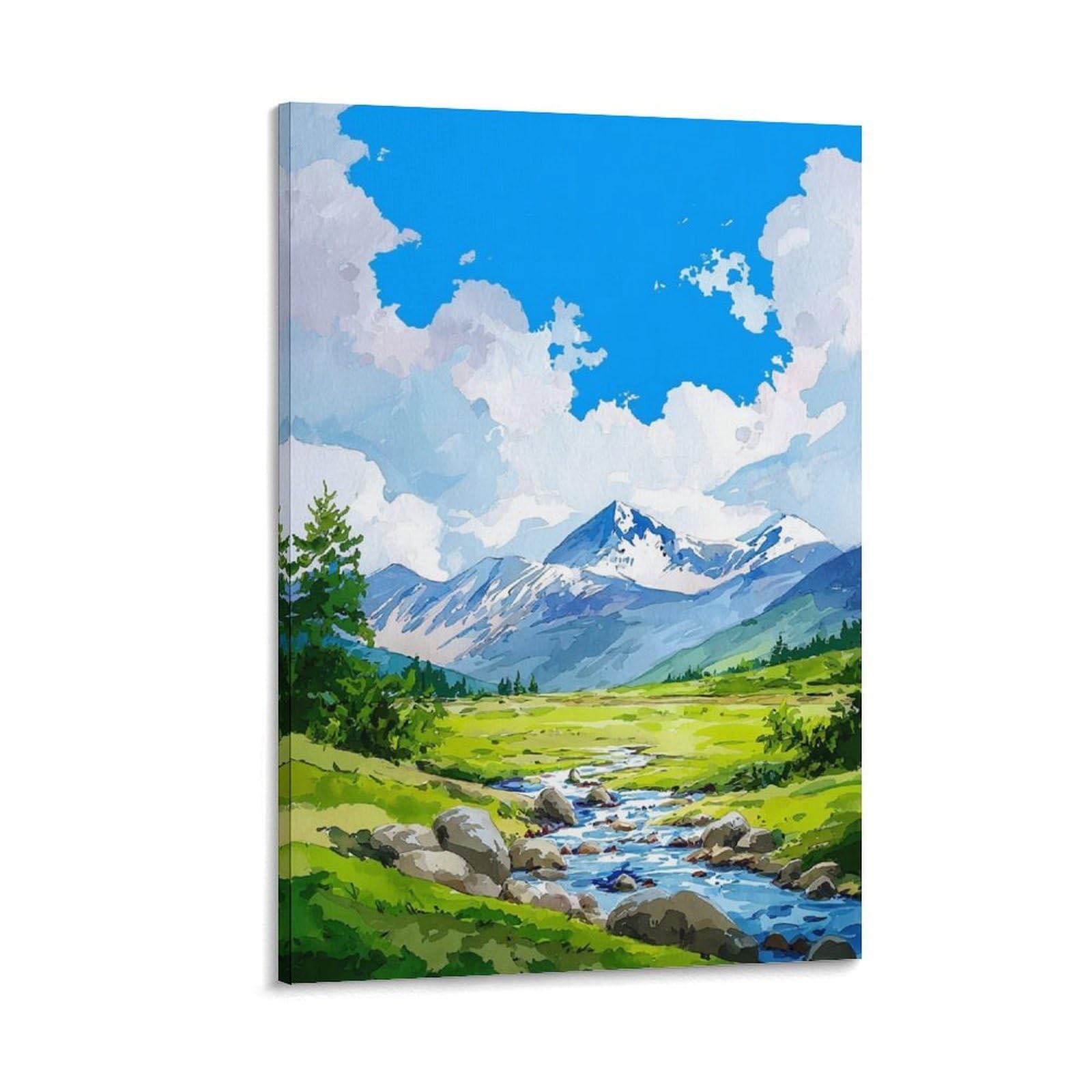 ZBBGGOZ Katmai National Park Poster 24x36inch(60x90cm) Vintage Watercolor Canvas Art