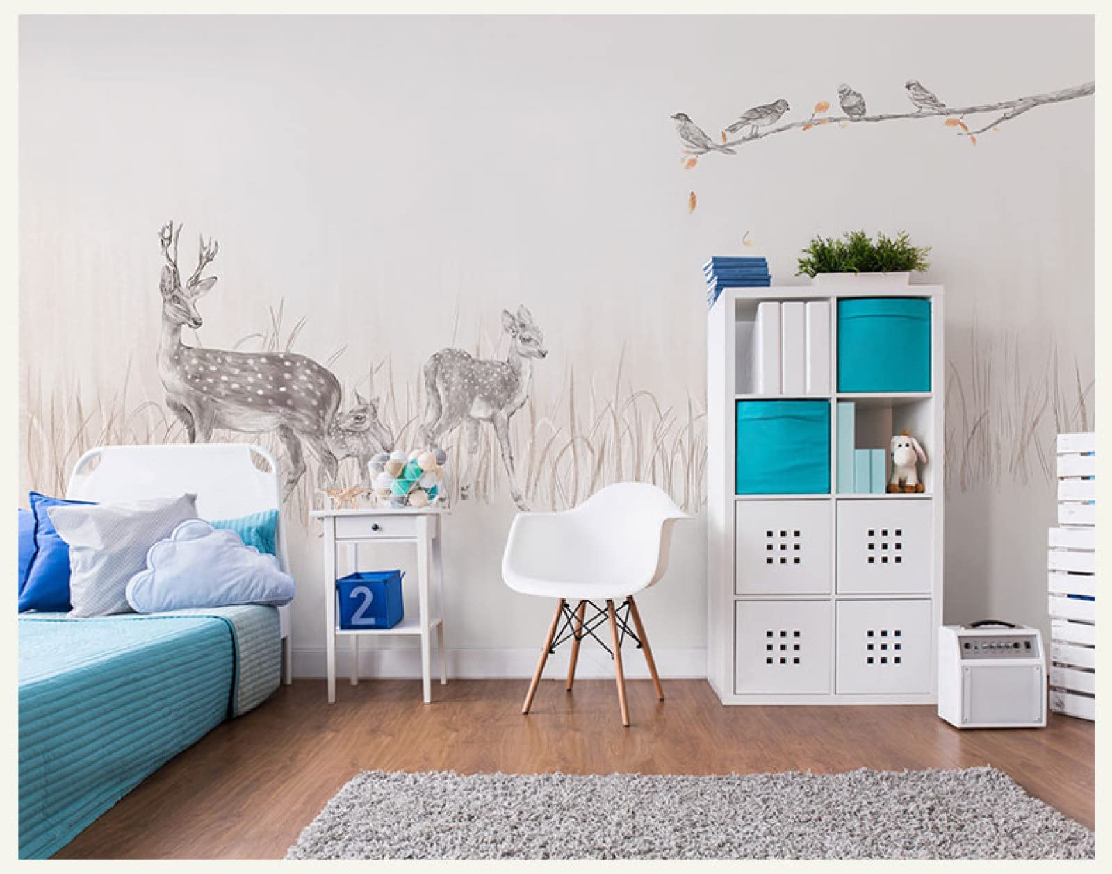 Stickers muraux 3D cerf Sika 350x245cm pour grand salon