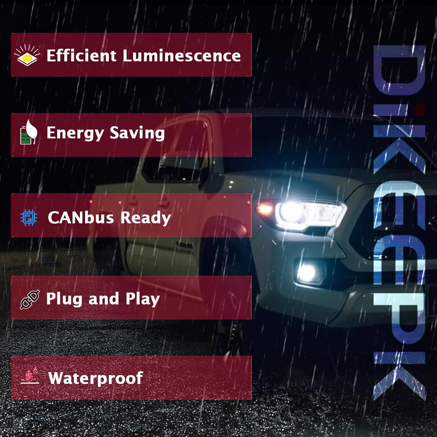 H11 H9 Bulbs for Toyota Tacoma 2016-2021 2022 2023, 600% Brighter 6500K Cool White H16 Fog Lights Plug and Play, Pack of 4