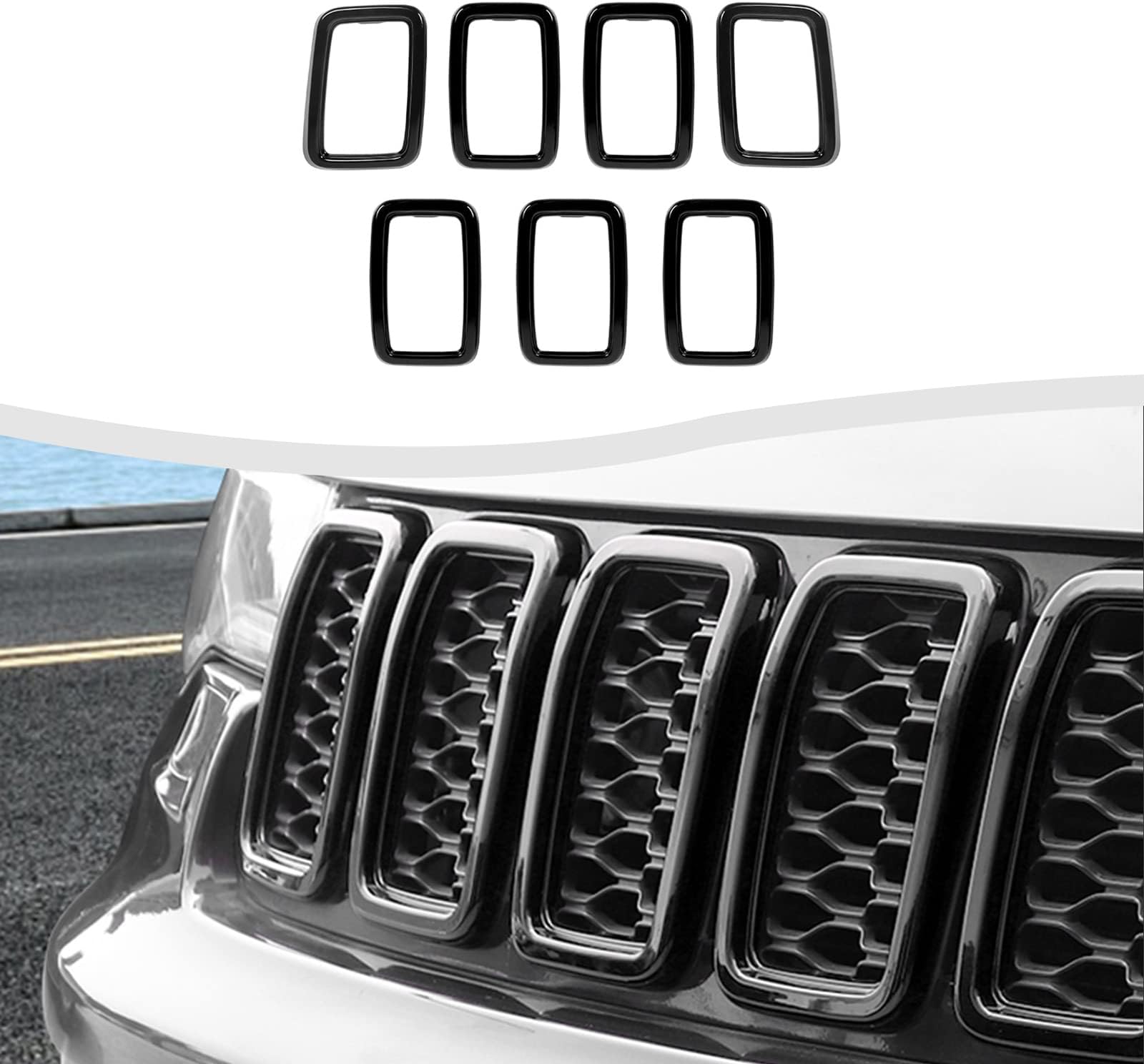 JeCar Grille Inserts ABS Grill Cover Trim Kit for 2017