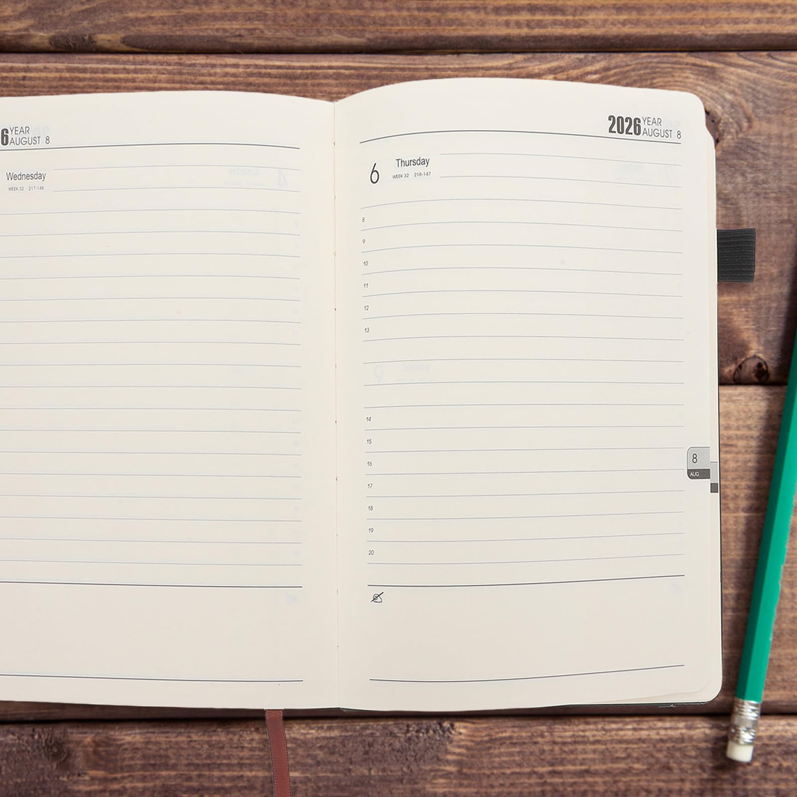 Planner 2026 A5 con Fascia Elastica, Agenda Giornaliera Settimanale Mensile, Quaderno Portatile per Ufficio, Scuola e Viaggio, Diario di Pianificazione con Copertina Similpelle