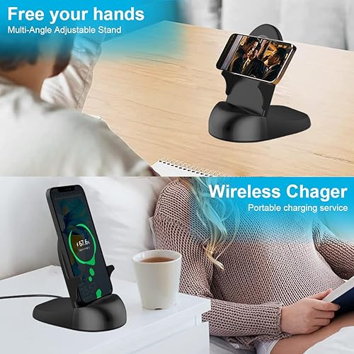 Miniatura 4 de FHD 1080p Cámara domo WiFi cargador de teléfono inalámbrico, cámara de seguridad interior con movimiento activado, (lente rotativa), ángulo de