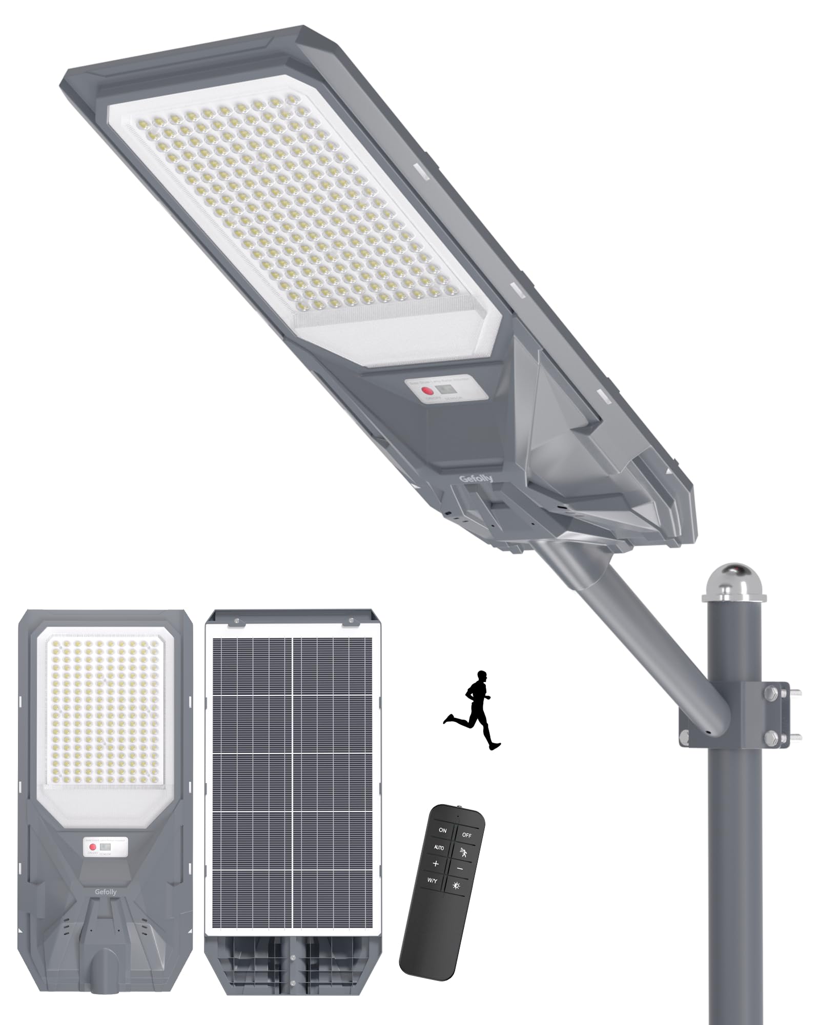 Gefolly SL-5800W Solar Street Light Outdoor, Wide Angle Commercial