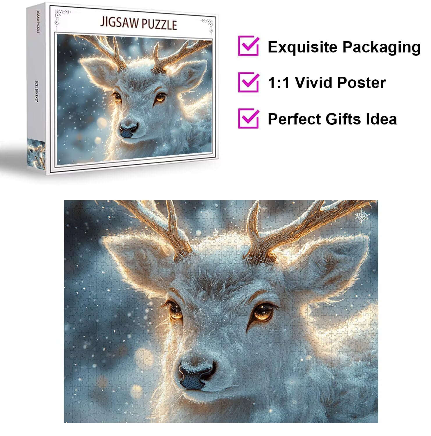 Puzzle dla dorosłych 6000, jeleń śnieg, 179 x 105 cm, n-419