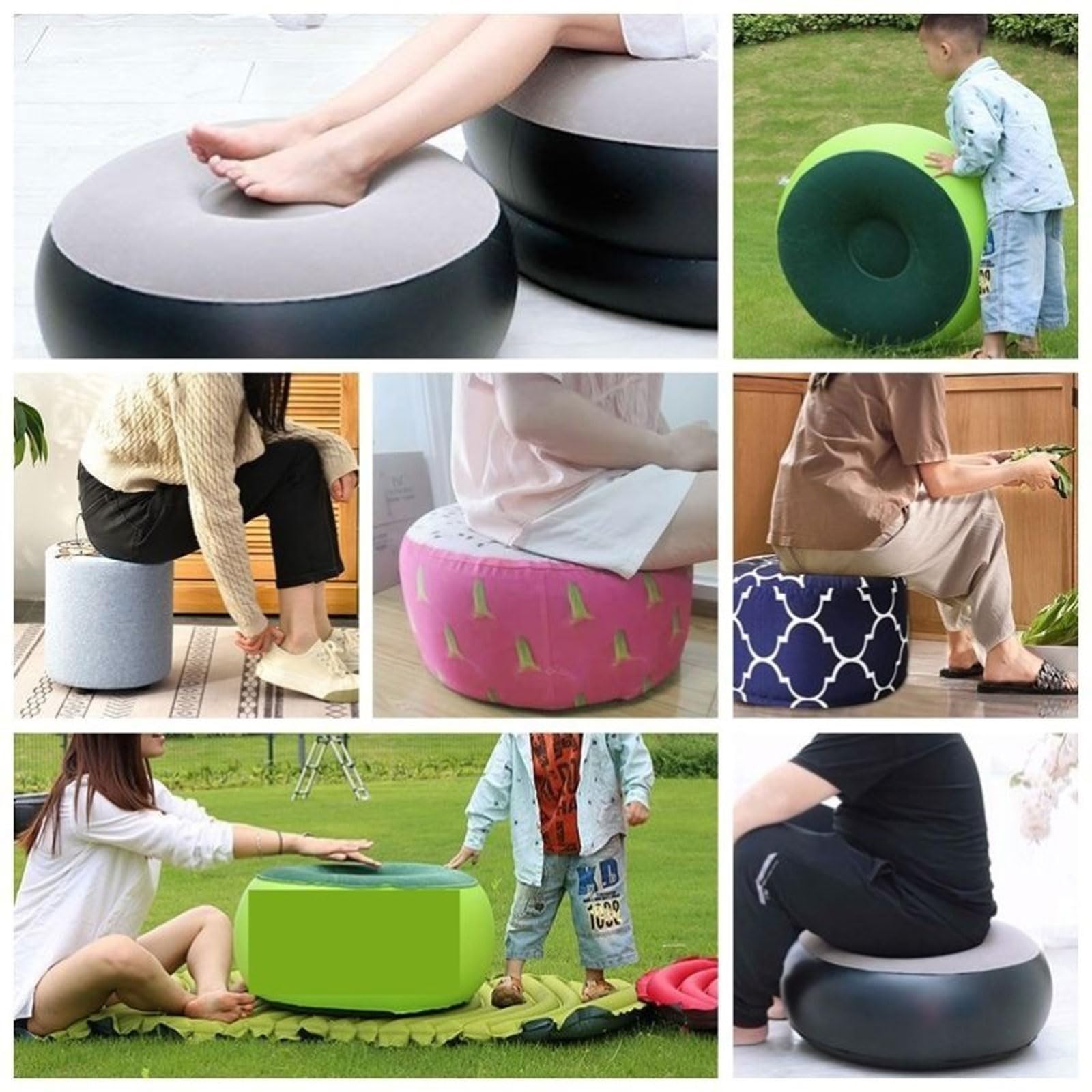 Opblaasbare Voetsteun Kruk, Yoga Voetsteun Kruk Multifunctioneel Draagbaar Zacht en Flexibel PVC Opblaasbaar Thuis Luchtbed voor Camping Achtertuin Patio Tuin Thuis