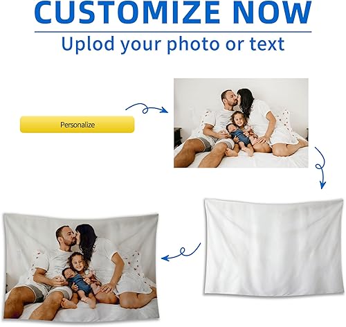 Miniatura 2 de BLINGPAINTING Tapiz personalizado con carga de imágenes, tapiz personalizable para crear tu propio tapiz para colgar en la pared para sala de estar,