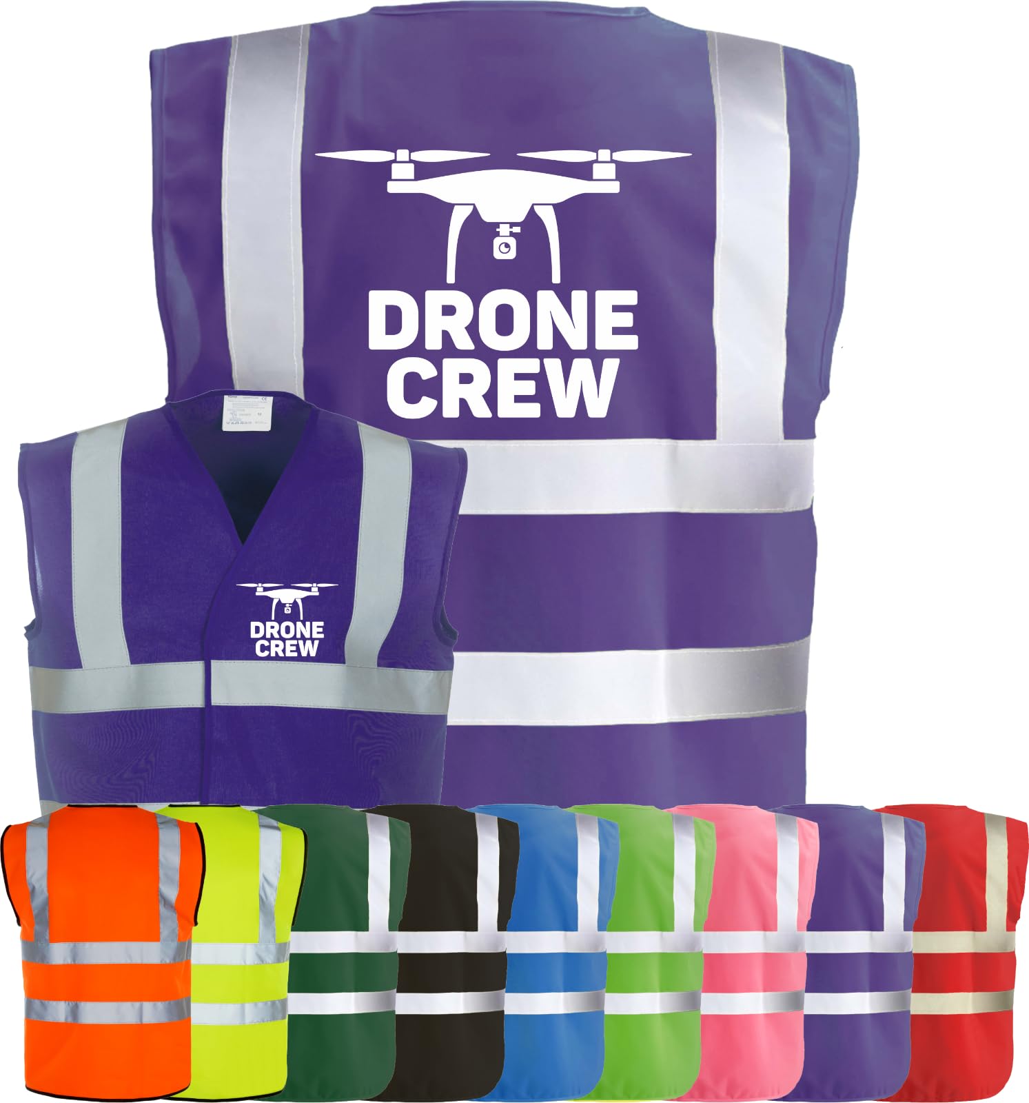 Corporate Togs DRONE CREW Quadcopter UAV Hi-Vis Safety Vest - High Visibility, Fastening Waistcoat | Personal Protective Equipment & Safety Vests