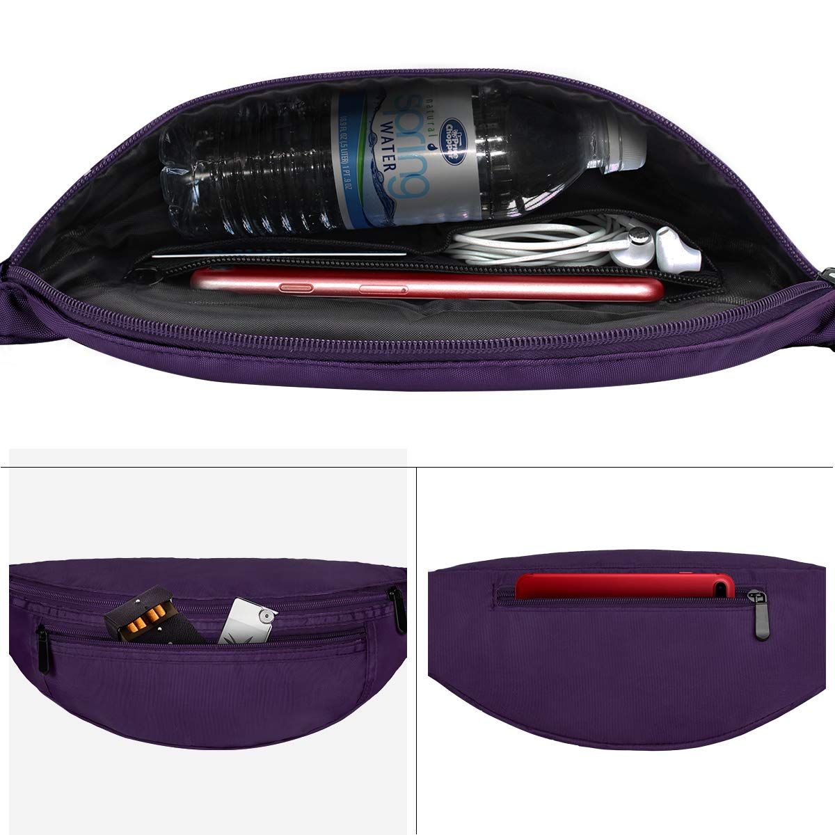 RYACO Marsupio Running Impermeabile, Marsupio Sportivo Viaggio Donna/Uomo Regolabile per corsa, viaggi, passeggiate con il cane, sport e tutte le attività all'aperto