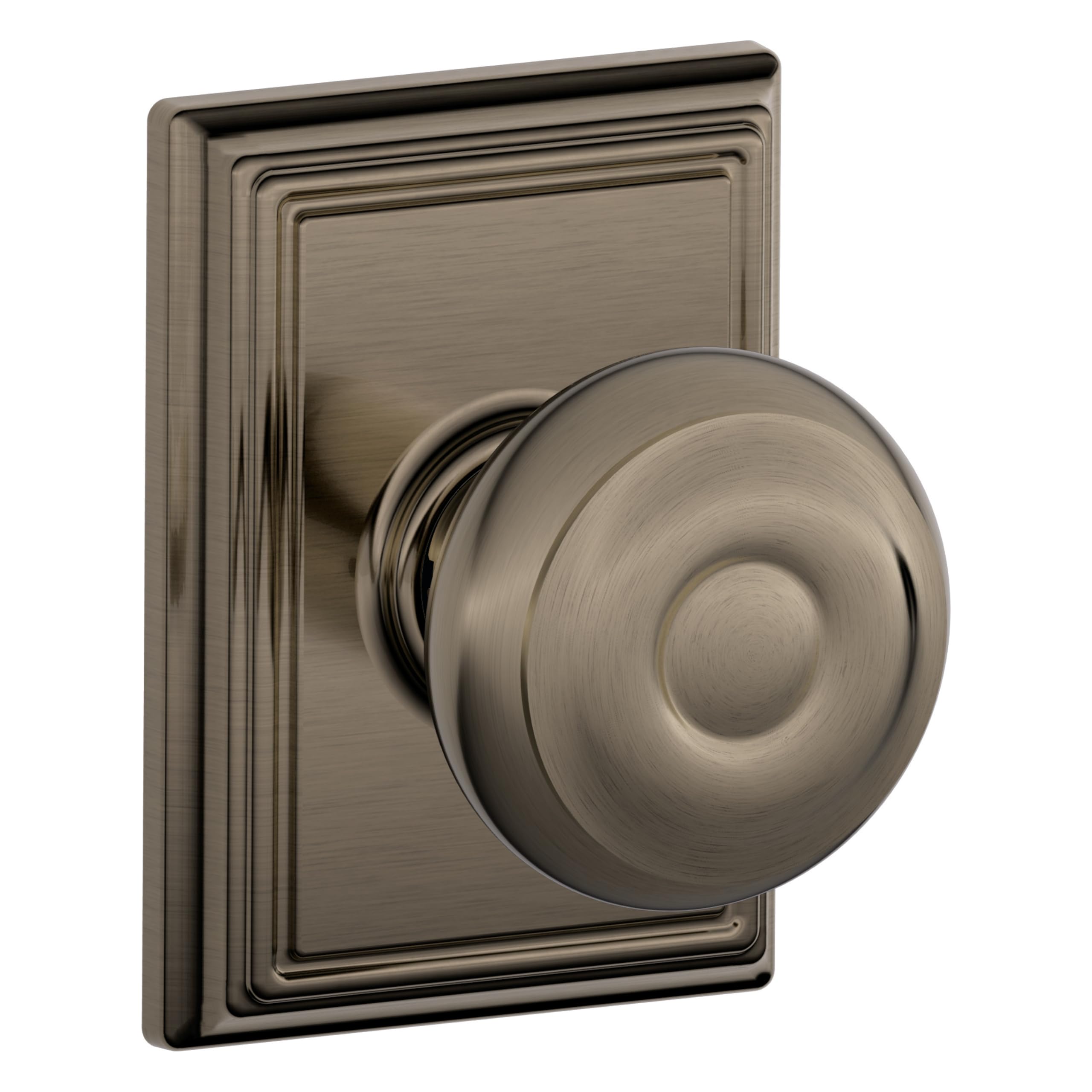 SCHLAGE Georgian Hall/Closet Passage Door Knob, Antique Pewter