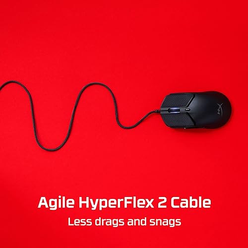 Vista 5 de HyperX Pulsefire Haste 2 - Mouse para juegos con cable, ultraligero, 1.87 oz, frecuencia de sondeo de 8000 Hz, sensor de precisión, cable Hyperflex