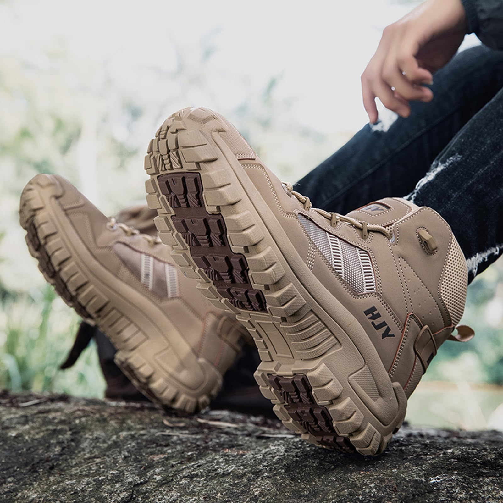 Botas de Montaña Tácticas Para Hombre Zapatos de Combate Para Deportes al Aire Libre Botas de Montaña Antideslizantes
