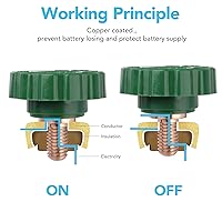 Vista 4 de LotFancy Interruptor de desconexión de batería de automóvil de poste lateral de 12 V-24 V para automóvil, camión, vehículo, RV, barco, marino