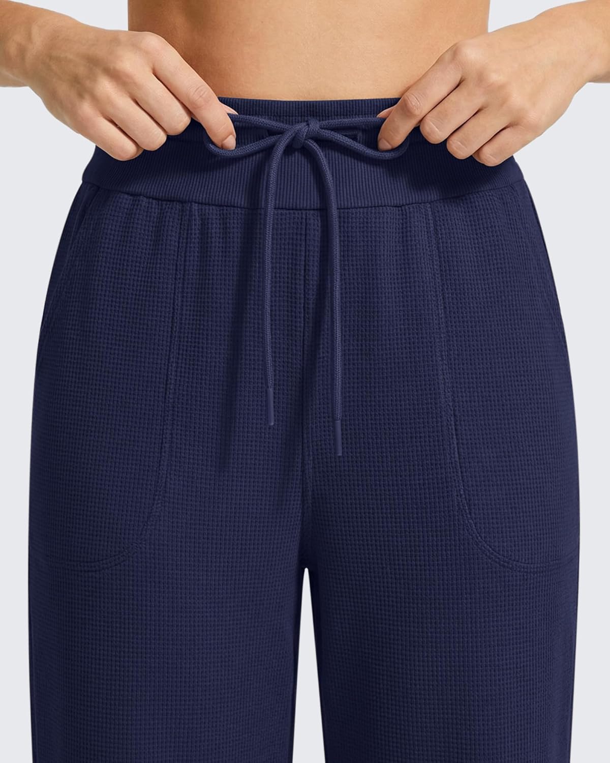 G4Free Women's Waffle Knit Wide Leg Sweatpants – High Waisted with Pockets Casual Straight Leg Pants - Image 3