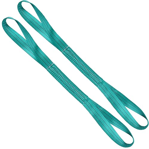 Miniatura 12 de Correas de elevación de 1 pulgada x 4 pies, 2 capas de alta resistencia plana de levantamiento de ojos, correas de nailon para levantamiento de