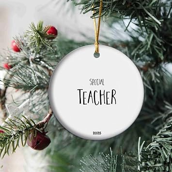 Teacher Appreciation Gifts, Special Teacher Christmas Ornament 2025, Teacher Memory Ceramic Keepsake Ceramic, Thank You Gift for Teacher, End of Year Teacher Appreciation