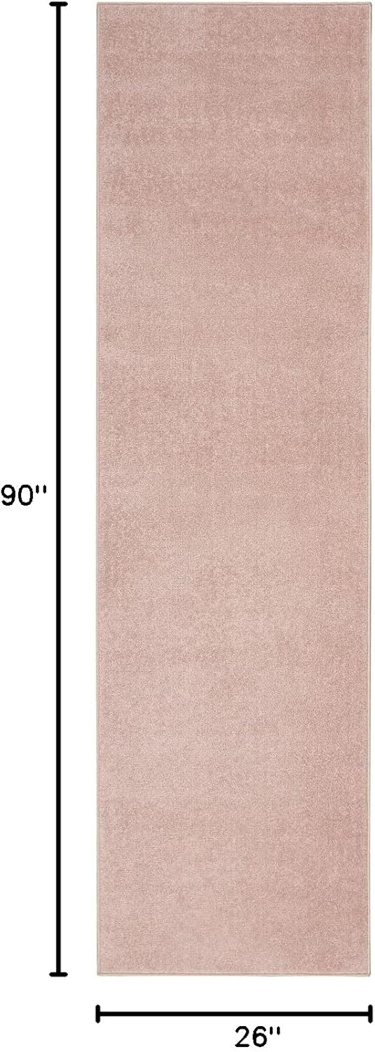 Pink Synthetic Reversible Runner Rug 2'2" x 7'6"