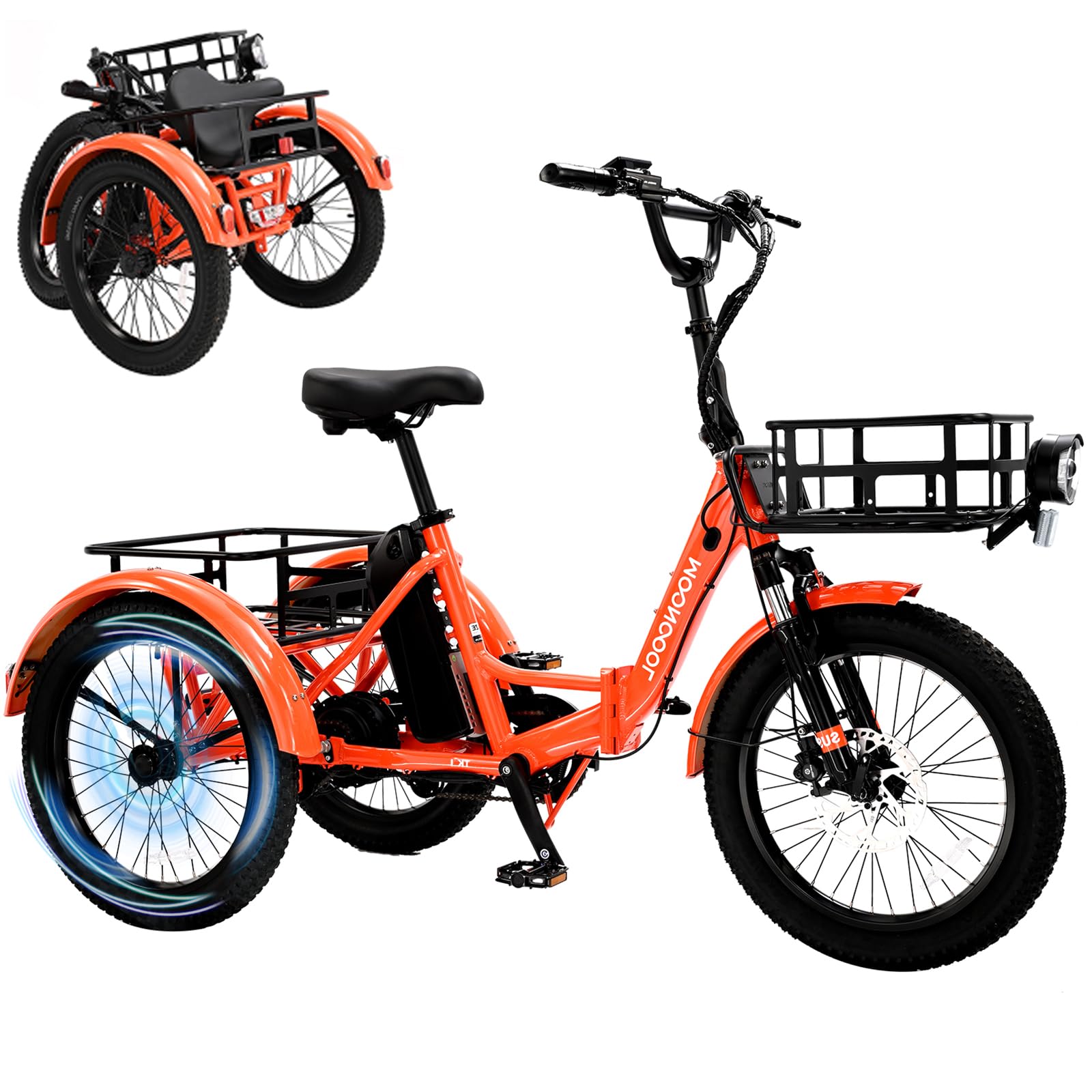 Lilypelleelectric Trike For Adults 500w Folding Electric Tricycle