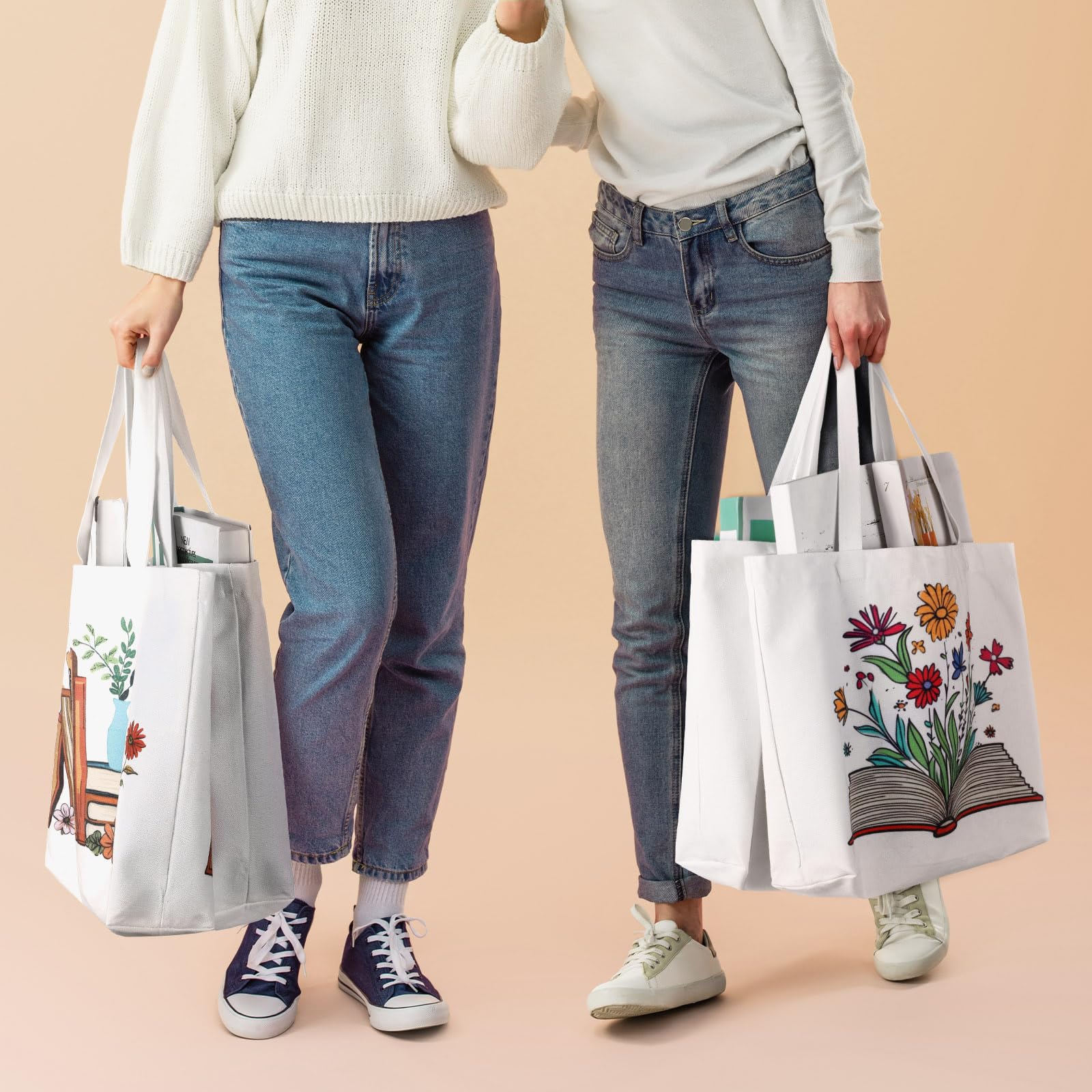 Bencailor 6 bolsas de lona de otoño a granel para Acción de Gracias para mujer, bolsas reutilizables para regalos de compras de comestibles