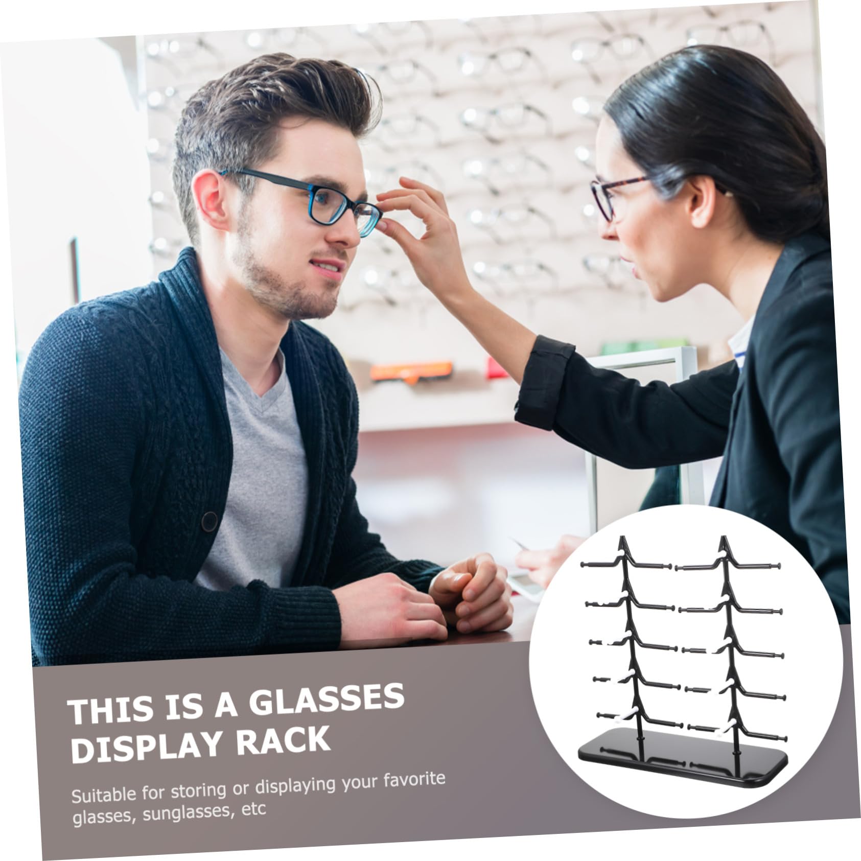 Healeved 3 Stück Brillenständer Kunststoff Sonnenbrillen Halterung Stabiler Aufbewahrungsständer für Sonnen Optische Brillen Praktischer Organizer für Shop und Zuhause