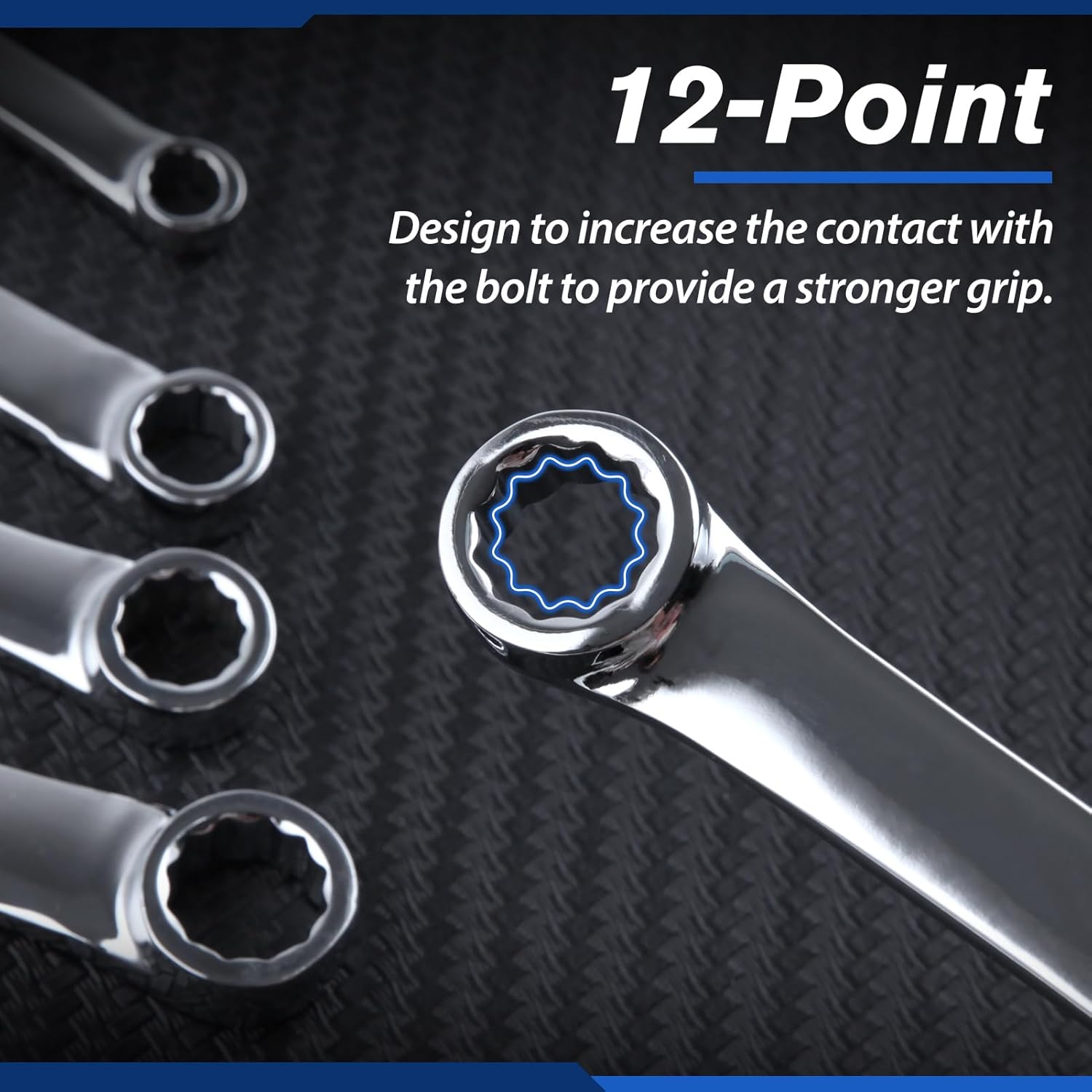 SPEEDWOX 5PCS Extra Long Double Box End Wrench Set Chrome Vanadium Steel Aviation Wrenches Mirror polished 8mm, 10mm, 12mm, 13mm, 14mm, 15mm, 16mm, 17mm, 18mm, 19mm, Organized in Rolling Pouch